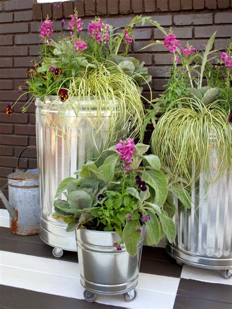 metal trash can grow box|portable garden containers.